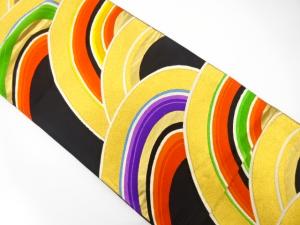 アンティーク　橋本テル織物製　波模様織り出し袋帯（着用可）